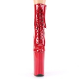 Röd Lackläder 25,5 cm BEYOND-1020 extremt höga platåstövletter - superhöga platå klackar
