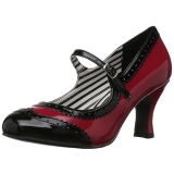 R�d Lackl�der 7,5 cm JENNA-06 stora storlekar pumps skor