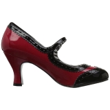 R�d Lackl�der 7,5 cm JENNA-06 stora storlekar pumps skor
