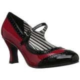 R�d Lackl�der 7,5 cm JENNA-06 stora storlekar pumps skor