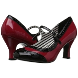 R�d Lackl�der 7,5 cm JENNA-06 stora storlekar pumps skor