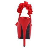 Röd Satin 14,5 cm Burlesque TEEZE-56 Platå Högklackade Sandaler Skor