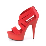 Röd elastiskt band 15 cm DELIGHT-669 pleaser skor med hög klack