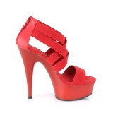 Röd elastiskt band 15 cm DELIGHT-669 pleaser skor med hög klack