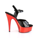 Röd krom platå 15 cm DELIGHT-609 pleaser high heels skor
