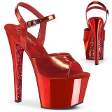Röd krom platå 18 cm SKY-309TTG pleaser high heels skor