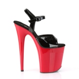 Rd plat 20 cm FLAMINGO-809 pleaser high heels skor