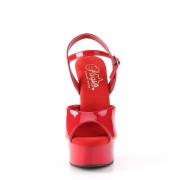 Röda high heels 15 cm EXCITE-609 platå high heels
