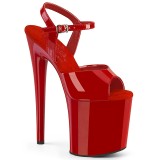 Röda high heels 20 cm NAUGHTY-809 platå high heels