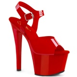 Röda högklackade skor 18 cm SKY-308N JELLY-LIKE stretchmaterial högklackade platåskor