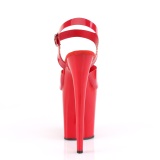 Röda högklackade skor 20 cm FLAMINGO-808N JELLY-LIKE stretchmaterial högklackade platåskor