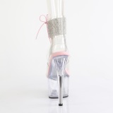 Rosa 18 cm ADORE-791-2RS transparenta plat hgklackade skor med ankelband