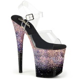 Rosa 20 cm FLAMINGO glitter plat high heels