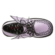 Rosa 7,5 cm CREEPER-205 platå creepers skor - kvinder platåskor med bat vingar