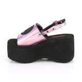 Rosa 9 cm DemoniaCult FUNN-32 lolita emo sandaler med plat