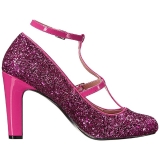 Rosa Glitter 10 cm QUEEN-01 stora storlekar pumps skor
