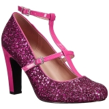 Rosa Glitter 10 cm QUEEN-01 stora storlekar pumps skor