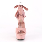 Rosa Konstläder 15 cm DELIGHT-679 högklackade skor med ankelband
