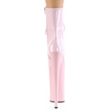 Rosa Lackläder 25,5 cm BEYOND-1020 extremt höga platåstövletter - superhöga platå klackar