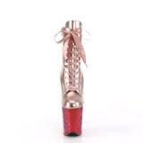 Rosa guld 20 cm FLAMINGO-1020HG glitter klackar exotic pole dance klackar