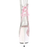 Rosa transparent 15 cm DELIGHT-1018C genomskinliga klackar