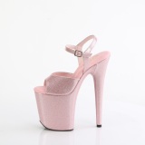 Rose 20 cm FLAMINGO-809GP glitter platform high heels