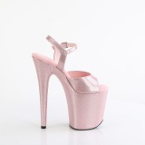 Rose 20 cm FLAMINGO-809GP glitter platform high heels