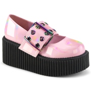 Rose 7,5 cm CREEPER-230 maryjane creepers women - rockabilly shoes with buckle