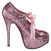 Rose Glitter 14,5 cm TEEZE-10G Concealed burlesque pumps stiletto