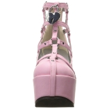 Rose Leatherette 13 cm POISON-25-2 lolita ankle boots wedge platform