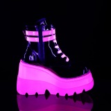 Rose neon 11,5 cm SHAKER-52 cyberpunk platform ankle boots