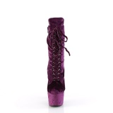 Sammet 18 cm ADORE-1045VEL lila stvletter med stilettklackar + thttor