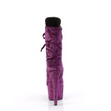 Sammet 18 cm ADORE-1045VEL lila stvletter med stilettklackar + thttor