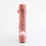 Sammet 18 cm ADORE-1045VEL rosa stvletter med stilettklackar + thttor