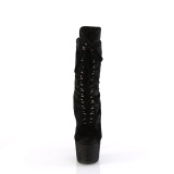 Sammet 18 cm ADORE-1045VEL svarta stvletter med stilettklackar + thttor