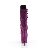 Sammet 20 cm FLAMINGO-1045VEL lila stvletter med stilettklackar + thttor
