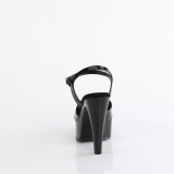 Shiny 13 cm MARTINI-509 Black platform sandals heels shoes