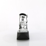 Silver 13 cm DemoniaCult DYNAMITE-12 emo sandaler med kilklack