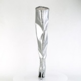 Silver 13 cm stretch l�rh�ga st�vlar f�r breda vader f�r m�n