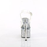 Silver 18 cm ESTEEM-708LG Glitter hgklackade platskor
