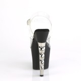Silver 18 cm IRONGRIP-708 plat high heels med knogjrn klackar