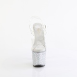 Silver 18 cm LOVESICK-708SG glitter platform sandals shoes