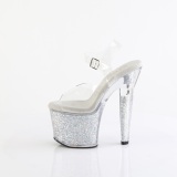 Silver 18 cm LOVESICK-708SG glitter platform sandals shoes