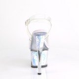 Silver 18 cm SKY-308MC Hologram platform high heels shoes