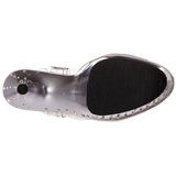 Silver 18 cm STARDUST-708T Acrylic Platform High Heeled Sandal