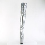 Silver 20 cm FLAMINGO-3000HWR Hologram overknee platstvlar - pole dance overknees