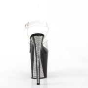 Silver 20 cm FLAMINGO-808CRS-2 rhinestone platform high heels