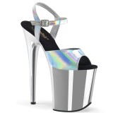 Silver 20 cm FLAMINGO-809HG pleaser high heels skor