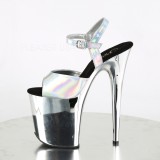 Silver 20 cm FLAMINGO-809HG pleaser high heels skor