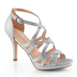 Silver 9,5 cm DAPHNE-42 High Heeled Stiletto Sandals